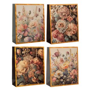 ΧΑΡΤΙΝΗ ΣΑΚΟΥΛΑ ΜΕ ΛΟΥΛΟΥΔΙΑ 26Χ32Χ10ΕΚ 4 ΣΧΕΔΙΑ