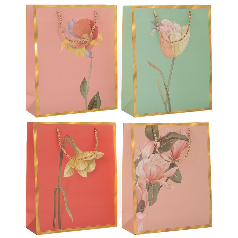 90267 ΧΑΡΤΙΝΗ ΣΑΚΟΥΛΑ ΜΕ ΛΟΥΛΟΥΔΙ 31Χ42Χ12ΕΚ 4 ΧΡΩΜΑΤΑ