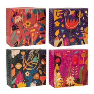 ΠΟΛΥΧΡΩΜΗ ΧΑΡΤΙΝΗ ΣΑΚΟΥΛΑ ΜΕ ΛΟΥΛΟΥΔΙΑ 31Χ42Χ12ΕΚ 4 ΣΧΕΔΙΑ