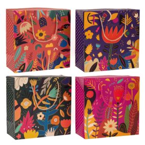 ΠΟΛΥΧΡΩΜΗ ΧΑΡΤΙΝΗ ΣΑΚΟΥΛΑ ΜΕ ΛΟΥΛΟΥΔΙΑ 26Χ32Χ10ΕΚ 4 ΧΡΩΜΑΤΑ