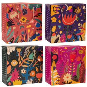 ΠΟΛΥΧΡΩΜΗ ΧΑΡΤΙΝΗ ΣΑΚΟΥΛΑ ΜΕ ΛΟΥΛΟΥΔΙΑ 18Χ23Χ8ΕΚ 4 ΧΡΩΜΑΤΑ