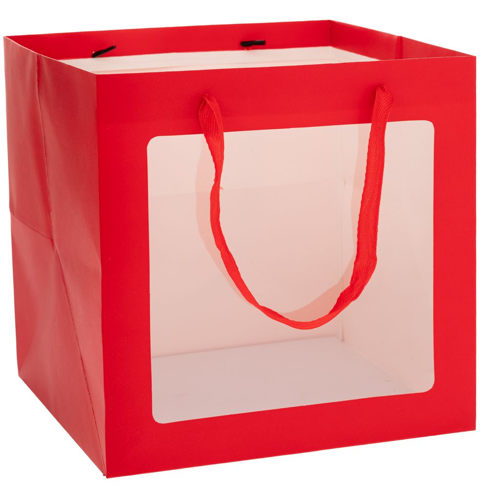 90281 ΚΟΚΚΙΝΗ ΧΑΡΤΙΝΗ ΣΑΚΟΥΛΑ ΜΕ ΠΑΡΑΘΥΡΟ