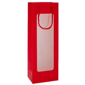 ΚΟΚΚΙΝΗ ΧΑΡΤΙΝΗ ΣΑΚΟΥΛΑ ΠΟΤΟΥ ΜΕ ΠΑΡΑΘΥΡΟ