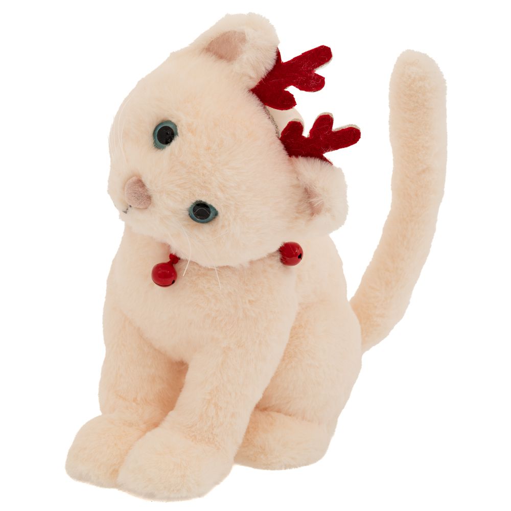 90327 ΛΕΥΚΗ ΥΦΑΣΜΑΤΙΝΗ ΓΑΤΟΥΛΑ ΜΕ ΚΟΚΚΙΝΟ ΠΕΡΙΛΑΙΜΙΟ ΚΑΙ ΚΕΡΑΤΑ 19Χ22Χ24ΕΚ