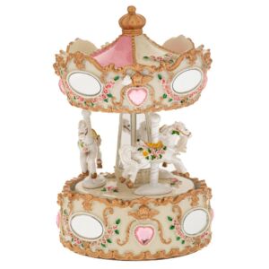 ΛΕΥΚΟ ΧΡΥΣΟ ΠΕΡΙΣΤΡΕΦΟΜΕΝΟ ΚΟΥΡΔΙΣΤΟ ΚΑΡΟΥΖΕΛ ΜΕ 3 ΑΛΟΓΑΚΙΑ ΚΑΙ ΜΟΥΣΙΚΗ 11