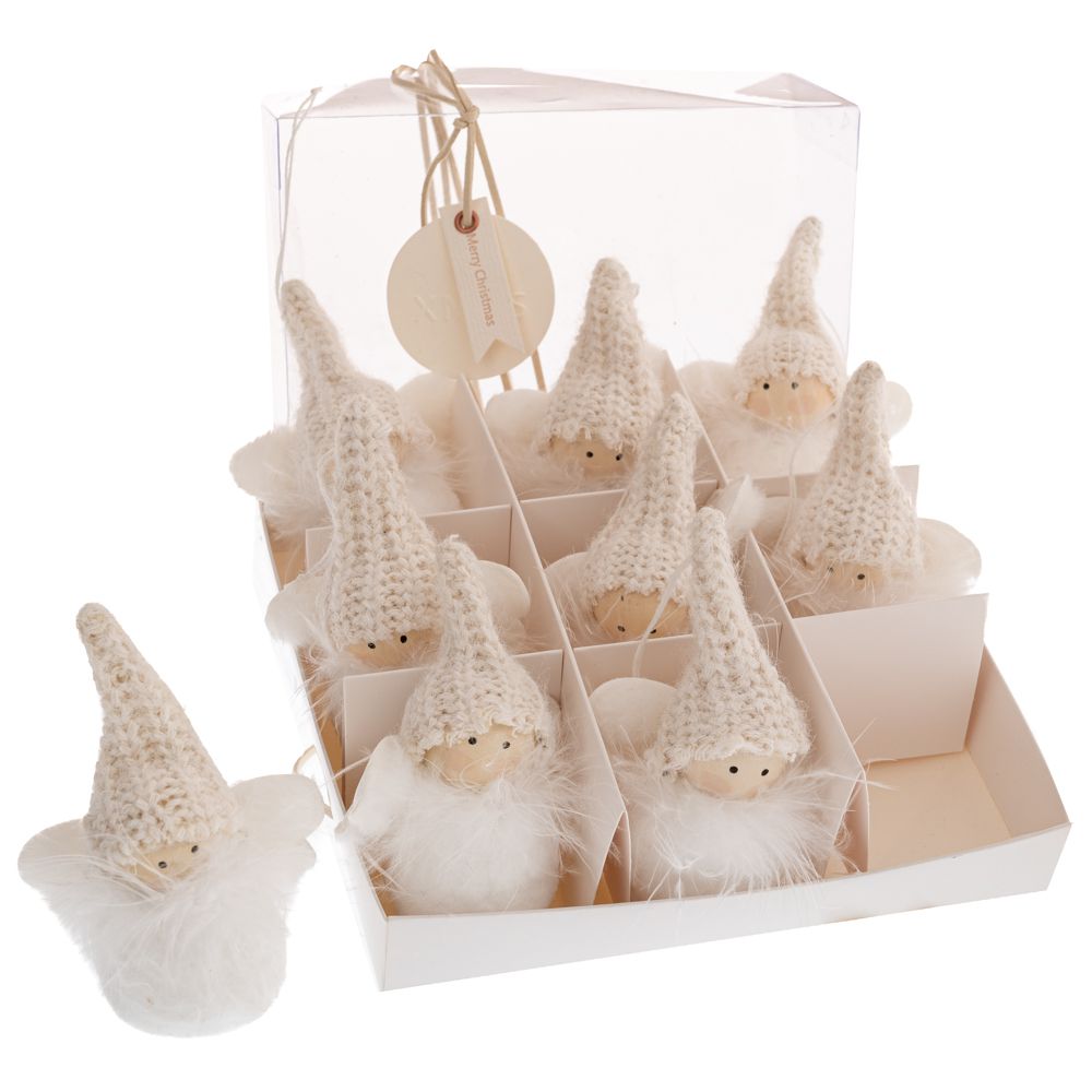 90634 ΣΕΤ 9 ΛΕΥΚΑ ΥΦΑΣΜΑΤΙΝΑ ΣΤΟΛΙΔΙΑ ΑΓΓΕΛΟΙ 6Χ8ΕΚ ΣΕ ΚΟΥΤΙ 18Χ18Χ6ΕΚ