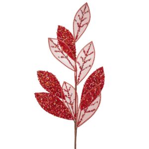 ΚΟΚΚΙΝΟ GLITTER ΦΥΛΛΟ ΚΛΑΔΙ 86ΕΚ