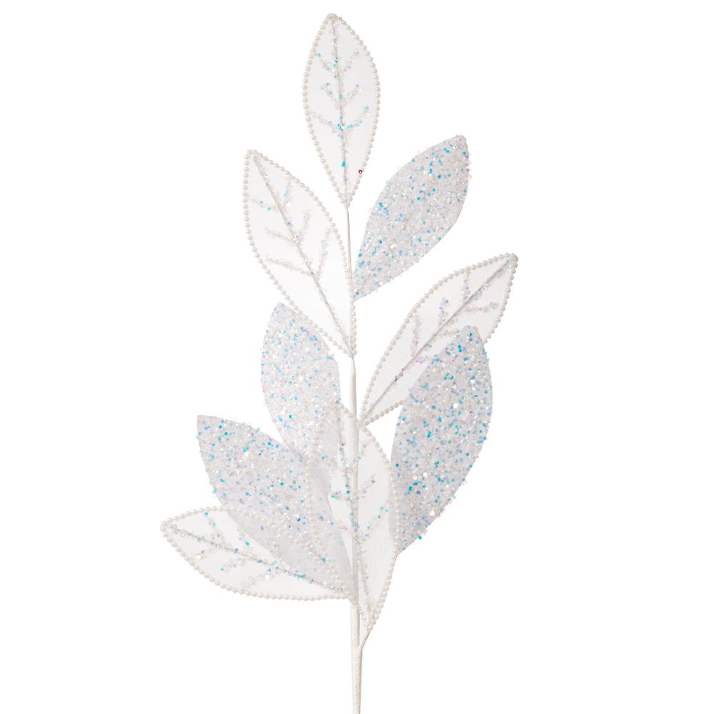 90688 ΛΕΥΚΟ GLITTER ΦΥΛΛΟ ΚΛΑΔΙ 86ΕΚ