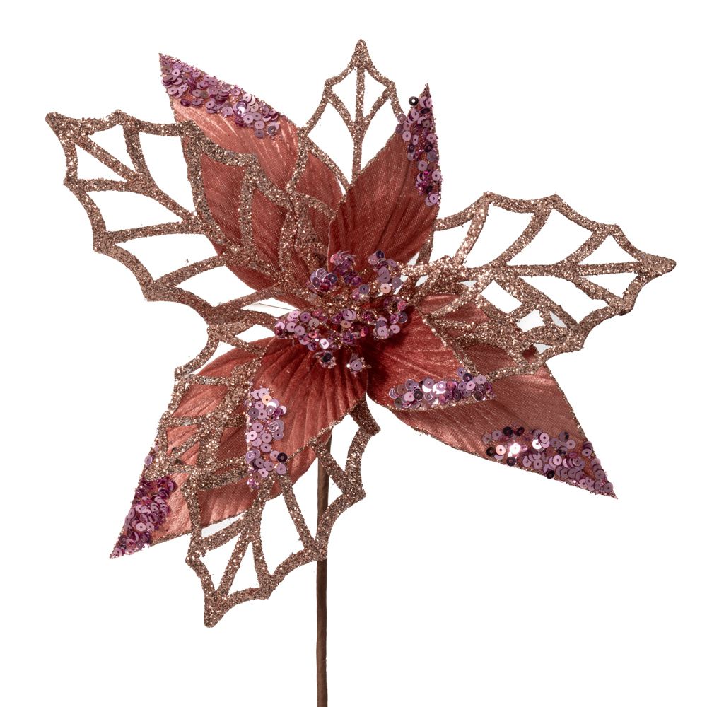 90694 ΡΟΖ ΑΛΕΞΑΝΔΡΙΝΟ ΚΛΑΔΙ ΜΕ GLITTER Φ26Χ45ΕΚ