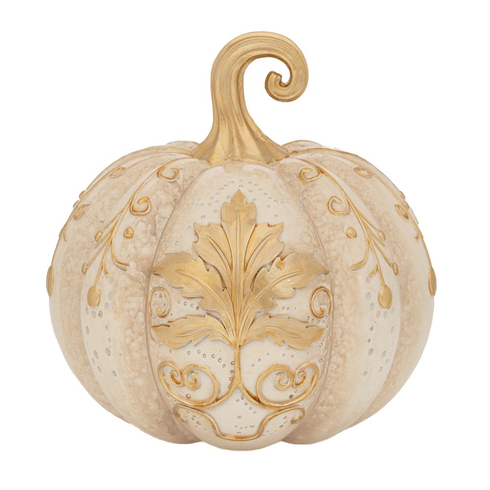 90707 ΛΕΥΚΗ ΠΟΛΥΡΕΖΙΝ ΚΟΛΟΚΥΘΑ ΜΕ ΧΡΥΣΕΣ ΛΕΠΤΟΜΕΡΕΙΕΣ 19