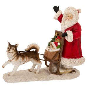 ΚΟΚΚΙΝΗ ΠΟΛΥΡΕΖΙΝ ΦΙΓΟΥΡΑ ΑΓΙΟΥ ΒΑΣΙΛΗ ΣΕ ΕΛΚΗΘΡΟ ΜΕ ΣΚΥΛΟ 21Χ12