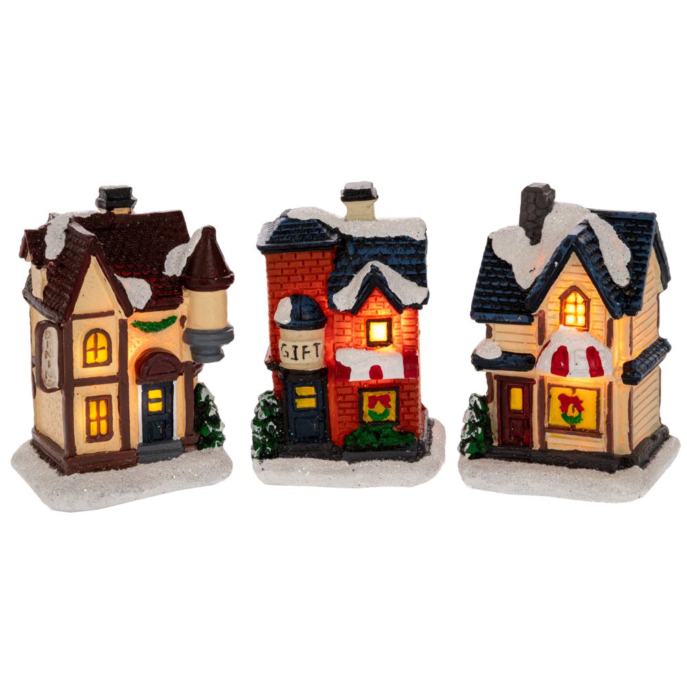 90731 ΣΕΤ 3 ΣΠΙΤΑΚΙΑ ΜΕ LED ΦΩΣ 5Χ4Χ8ΕΚ ΜΠΑΤΑΡΙΑΣ