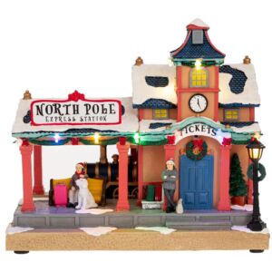 ΦΩΤΙΖΟΜΕΝΟΣ ΣΤΑΘΜΟΣ ΤΡΕΝΟΥ ΜΕ ΚΙΝΗΣΗ 26Χ15Χ24ΕΚ ΡΕΥΜΑΤΟΣ