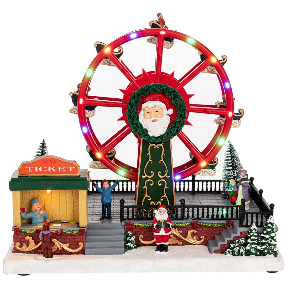 90755 ΧΡΙΣΤΟΥΓΕΝΝΙΑΤΙΚΟ ΣΚΗΝΙΚΟ ΜΕ ΡΟΔΑ ΛΟΥΝΑ ΠΑΡΚ ΜΕ ΦΩΣ ΚΑΙ ΚΙΝΗΣΗ 30Χ20Χ28ΕΚ ΡΕΥΜΑΤΟΣ