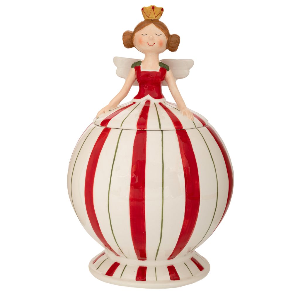 90766 ΛΕΥΚΗ ΜΕ ΚΟΚΚΙΝΕΣ ΡΙΓΕΣ ΚΕΡΑΜΙΚΗ ΜΠΙΣΚΟΤΙΕΡΑ ΣΕ ΣΧΗΜΑ ΝΕΡΑΙΔΑΣ 17Χ17Χ27ΕΚ