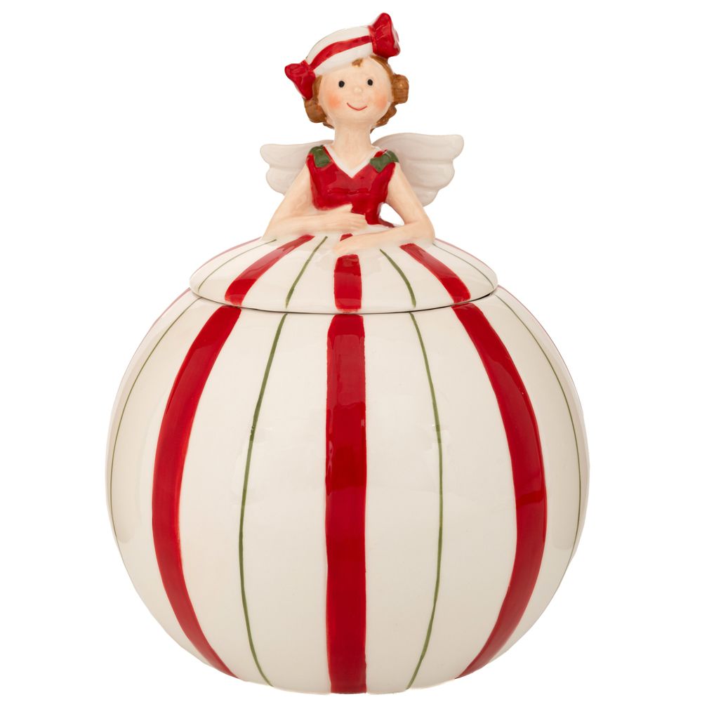 90767 ΛΕΥΚΗ ΜΕ ΚΟΚΚΙΝΕΣ ΡΙΓΕΣ ΚΕΡΑΜΙΚΗ ΜΠΙΣΚΟΤΙΕΡΑ ΣΕ ΣΧΗΜΑ ΝΕΡΑΙΔΑΣ 16Χ15Χ20ΕΚ