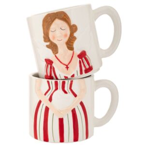 ΣΕΤ 2 ΛΕΥΚΗ ΚΕΡΑΜΙΚΗ ΚΟΥΠΑ ΜΕ ΚΟΚΚΙΝΗ ΝΕΡΑΙΔΑ 13Χ10Χ18ΕΚ