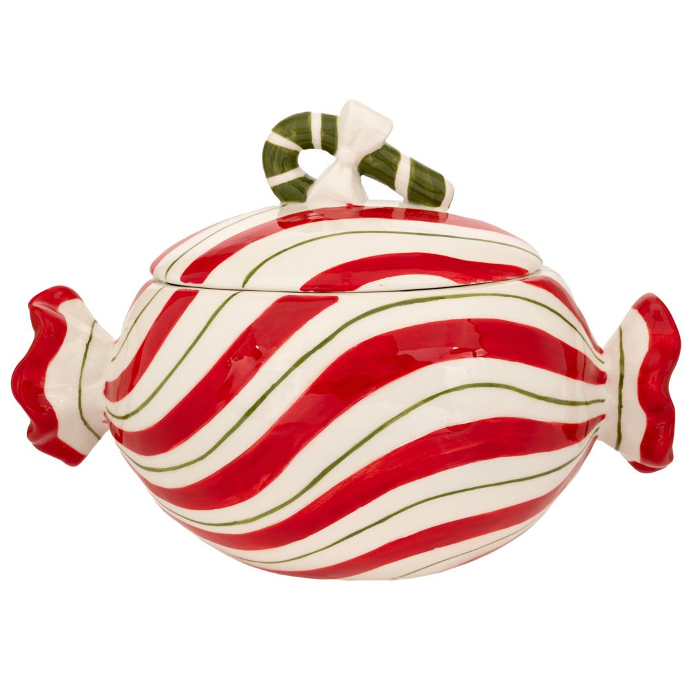 90773 ΛΕΥΚΗ ΜΕ ΚΟΚΚΙΝΕΣ ΡΙΓΕΣ ΚΕΡΑΜΙΚΗ ΜΠΙΣΚΟΤΙΕΡΑ ΣΕ ΣΧΗΜΑ ΚΑΡΑΜΕΛΑΣ 21