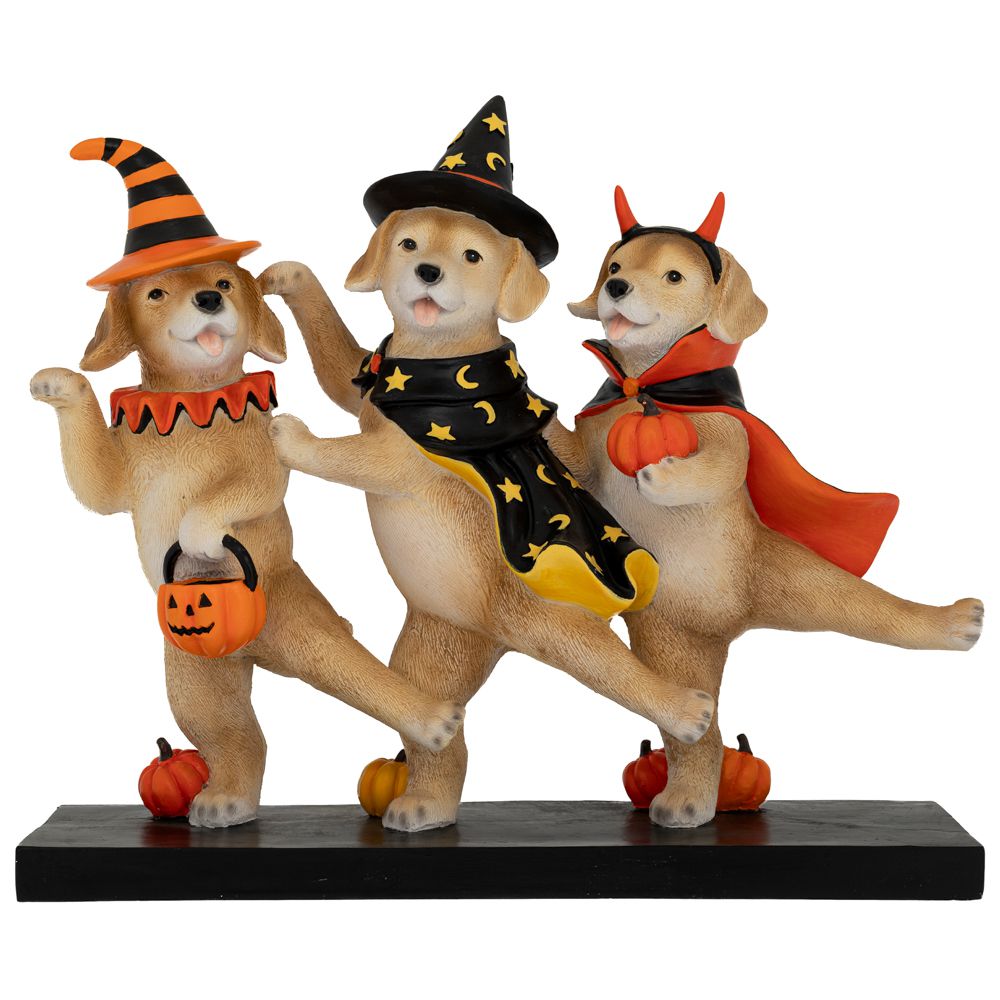 90819 ΠΟΛΥΧΡΩΜΕΣ ΠΟΛΥΡΕΖΙΝ ΦΙΓΟΥΡΕΣ ΣΚΥΛΩΝ HALLOWEEN ΣΕ ΒΑΣΗ 35Χ11Χ30ΕΚ