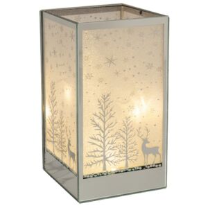 ΤΕΤΡΑΓΩΝΟ ΓΥΑΛΙΝΟ LED ΚΗΡΟΠΗΓΙΟ ΜΕ ΧΡΙΣΤ ΝΙΚΟ ΣΚΗΝΙΚΟ 10Χ10Χ18ΕΚ ΜΠΑΤΑΡΙΑΣ