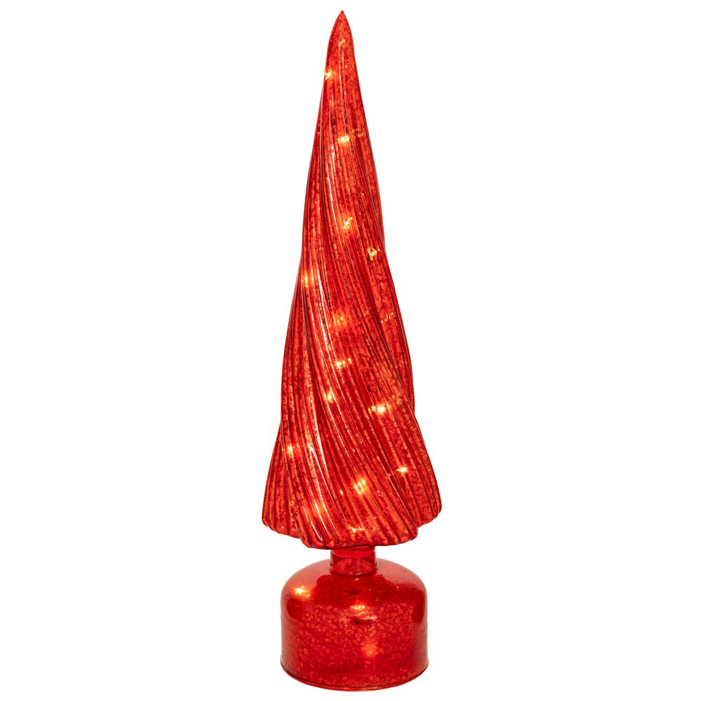 90900 ΚΟΚΚΙΝΟ ΓΥΑΛΙΝΟ ΔΕΝΤΡΟ ΜΕ LED ΦΩΣ 10Χ10Χ39