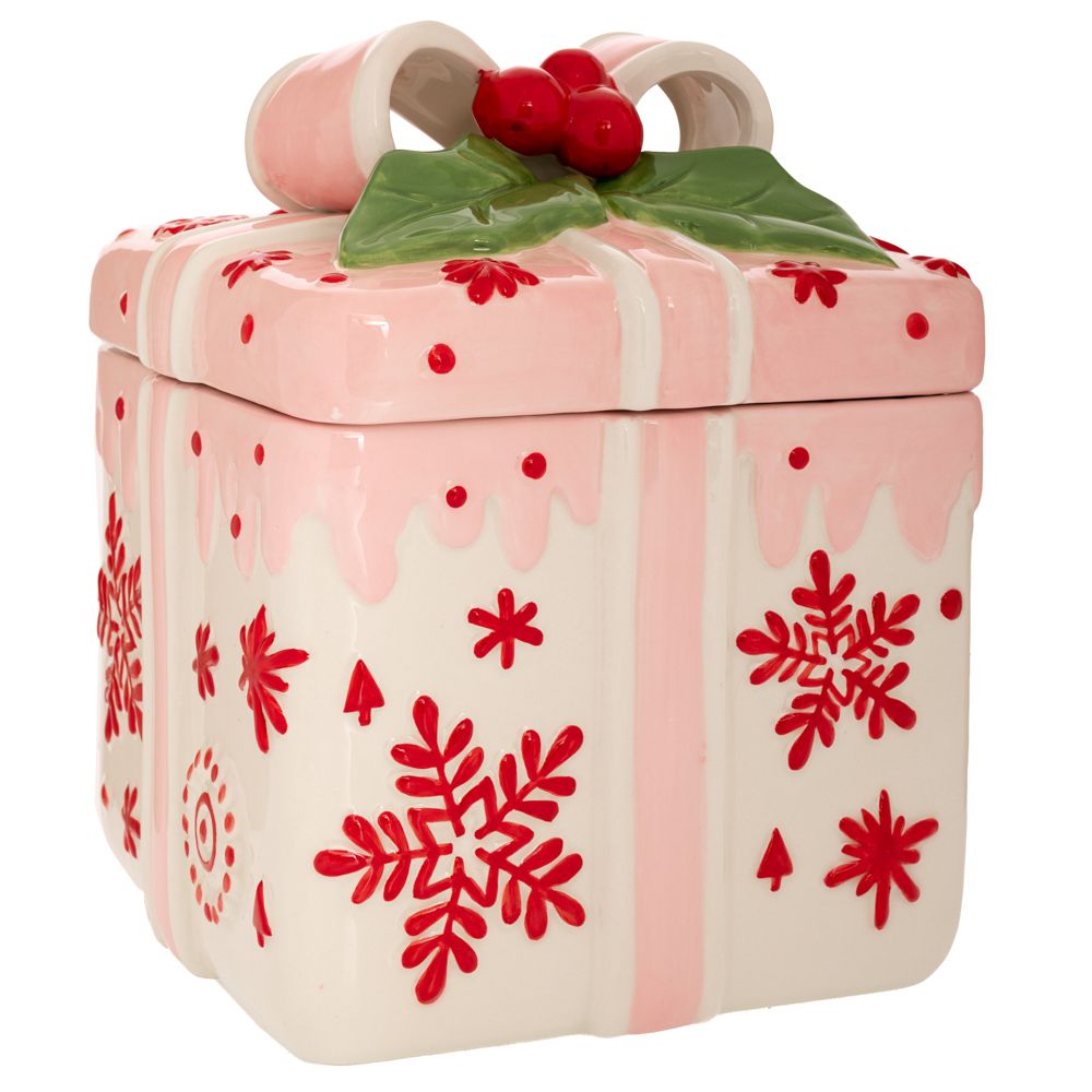 90933 ΛΕΥΚΗ ΡΟΖ ΚΕΡΑΜΙΚΗ ΜΠΙΣΚΟΤΙΕΡΑ ΣΕ ΣΧΗΜΑ ΔΩΡΟΥ 17Χ17Χ23ΕΚ