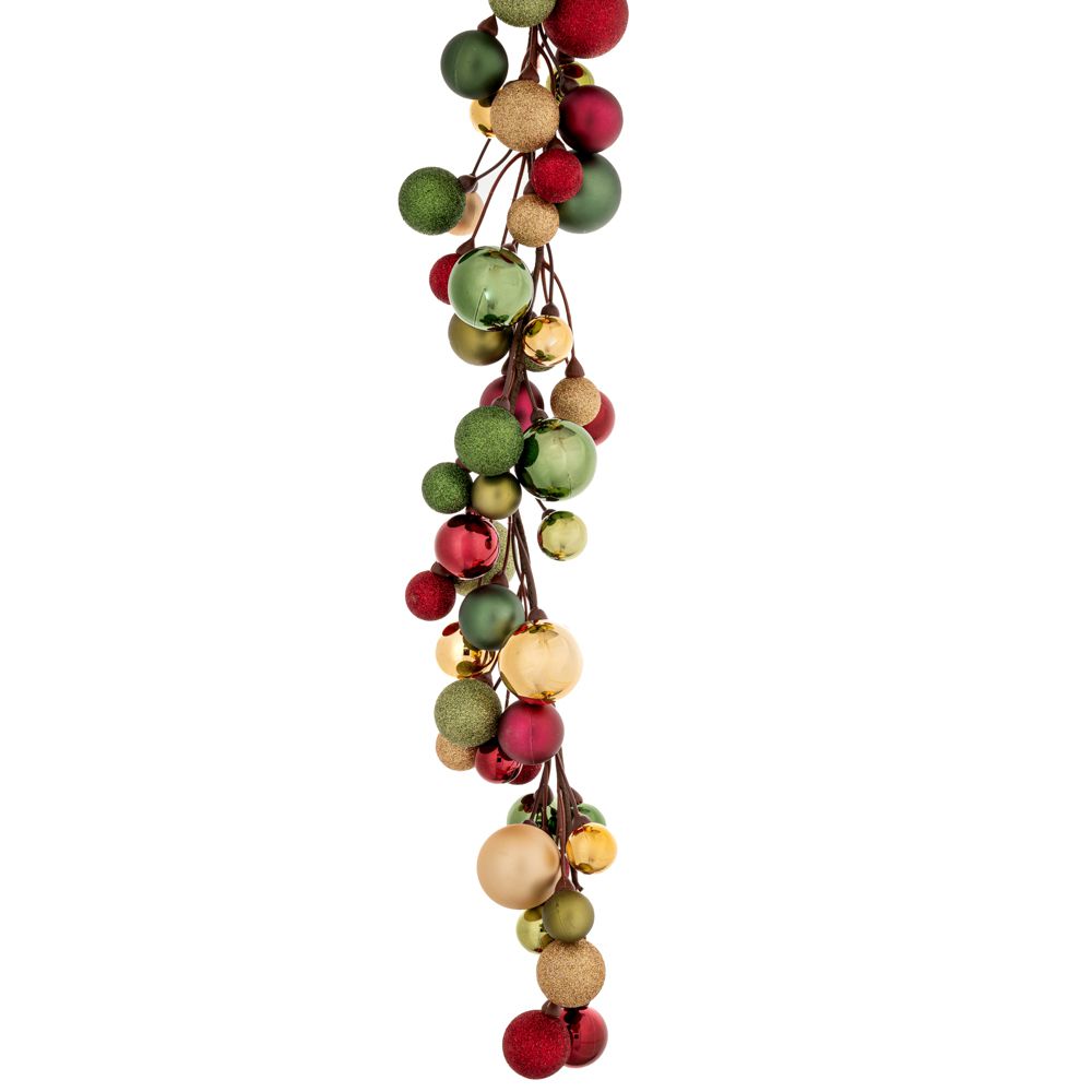 91004 ΓΙΡΛΑΝΤΑ ΜΕ ΚΟΚΚΙΝΕΣ ΧΡΥΣΕΣ ΠΡΑΣΙΝΕΣ ΠΛΑΣΤΙΚΕΣ ΜΠΑΛΕΣ 285ΕΚ