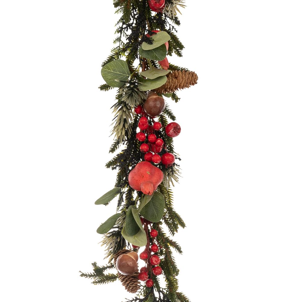 91018 ΠΡΑΣΙΝΗ ΓΙΡΛΑΝΤΑ ΜΕ ΡΟΔΙ ΜΑΝΙΤΑΡΙΑ ΜΟΥΡΑ ΚΑΙ ΚΟΥΚΟΥΝΑΡΙ 180ΕΚ