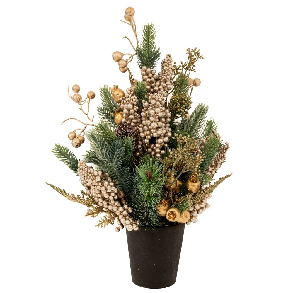 91049 ΠΡΑΣΙΝΟ ΔΕΝΤΡΟ ME ΣΑΜΠΑΝΙ BERRIES ΚΑΙ ΚΟΥΚΟΥΝΑΡΙΑ ΣΕ ΠΛΑΣΤΙΚΗ ΓΛΑΣΤΡΑ 43ΕΚ