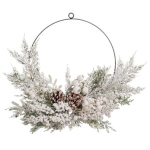 ΧΙΟΝΙΣΜΕΝΟ ΣΤΕΦΑΝΙ ΜΕ ΛΕΥΚΑ BERRIES ΚΑΙ ΚΟΥΚΟΥΝΑΡΙΑ 30ΕΚ