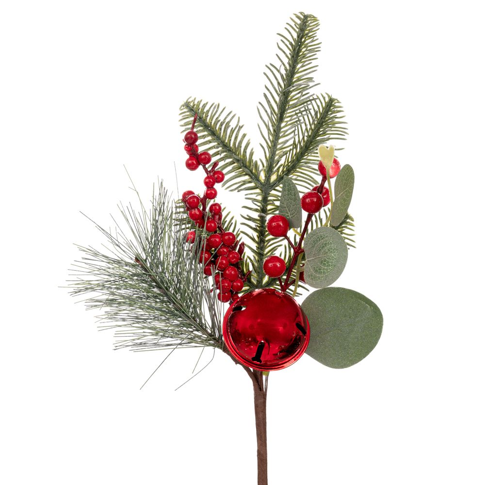 91414 ΠΡΑΣΙΝΟ ΚΛΑΔΙ ΜΕ BERRIES ΚΑΙ ΚΟΚΚΙΝΟ ΚΟΥΔΟΥΝΑΚΙ 35ΕΚ