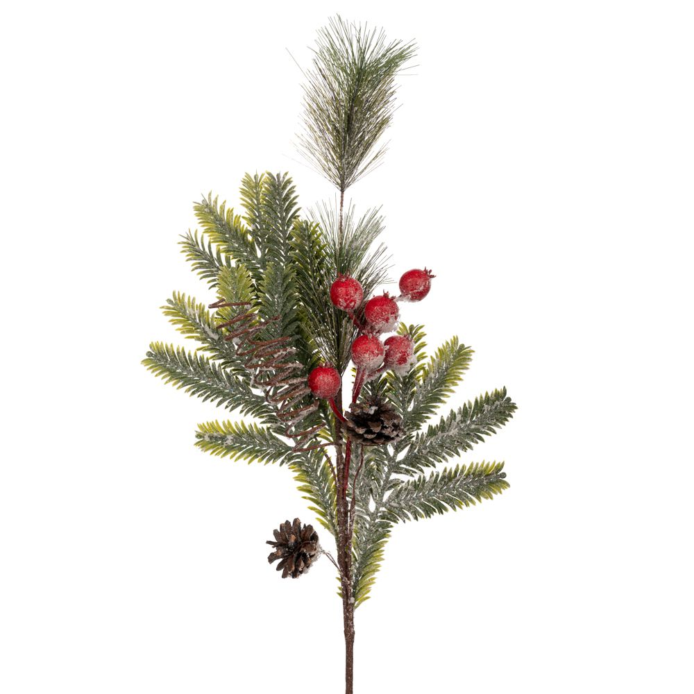 91417 ΠΡΑΣΙΝΟ ΠΑΓΩΜΕΝΟ ΚΛΑΔΙ ΜΕ BERRIES ΚΑΙ ΚΟΥΚΟΥΝΑΡΙΑ 72ΕΚ