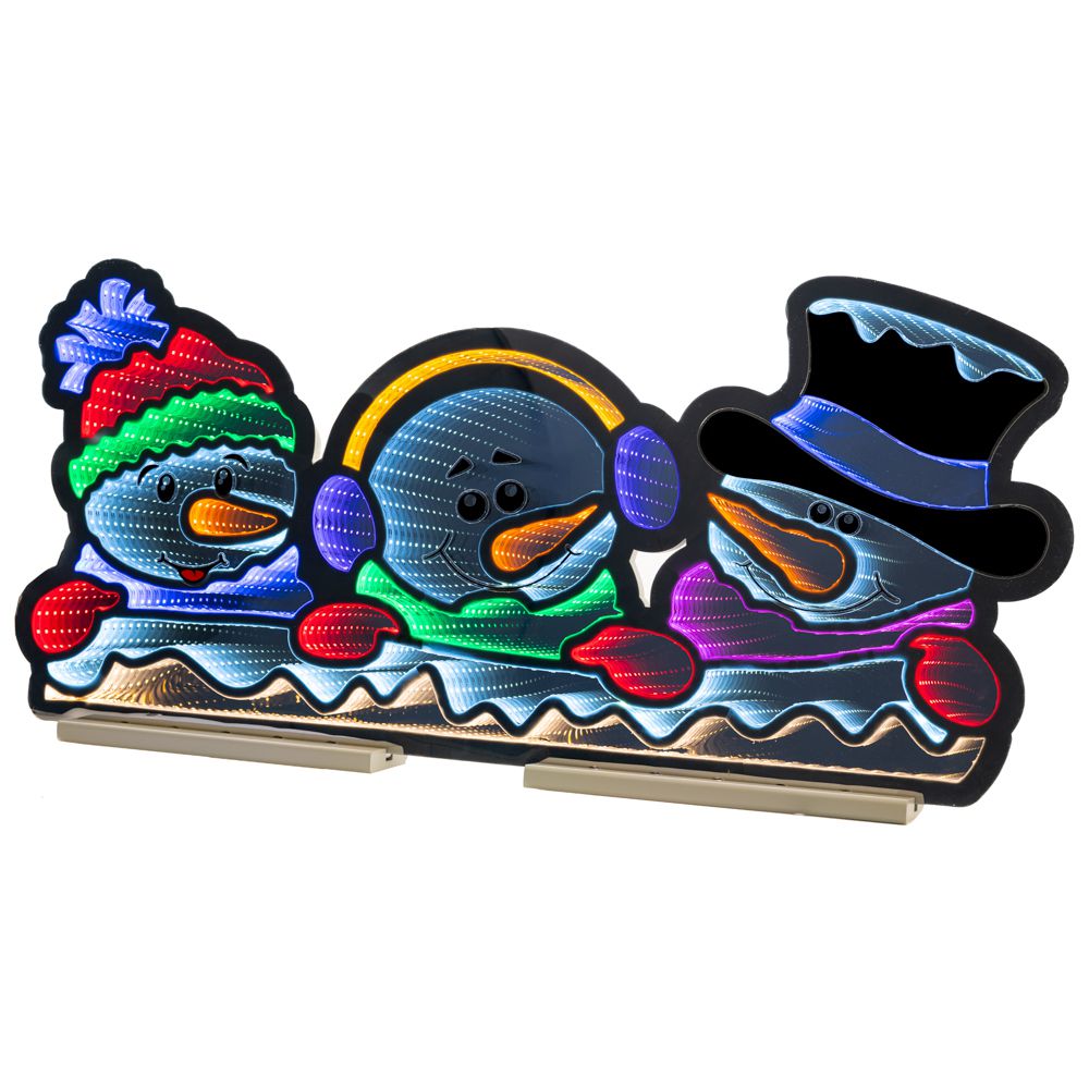 91456 INFINITY ΦΩΤΙΖΟΜΕΝΗ ΟΙΚΟΓΕΝΕΙΑ ΧΙΟΝΑΝΘΡΩΠΩΝ 90Χ41ΕΚ ΔΙΠΛΗΣ ΟΨΗΣ ΣΕ ΞΥΛΙΝΗ ΒΑΣΗ