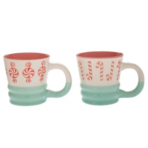 ΔΙΧΡΩΜΗ ΚΕΡΑΜΙΚΗ ΚΟΥΠΑ ΜΕ ΧΡΙΣΤΟΥΓΕΝΝΙΑΤΙΚΕΣ ΦΙΓΟΥΡΕΣ 2 ΣΧΕΔΙΑ ΣΕ ΚΟΥΤΙ 250ml