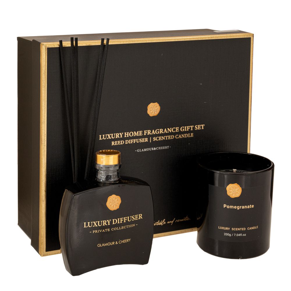 91538 ΣΕΤ 2 ΜΑΥΡΟ ΑΡΩΜΑΤΙΚΟ ΧΩΡΟΥ ΜΕ ΣΤΙΚ 200ml AND ΚΕΡΙ 100gr ΣΕ ΣΥΣΚΕΥΑΣΙΑ ΠΟΛΥΤΕΛΕΙΑΣ