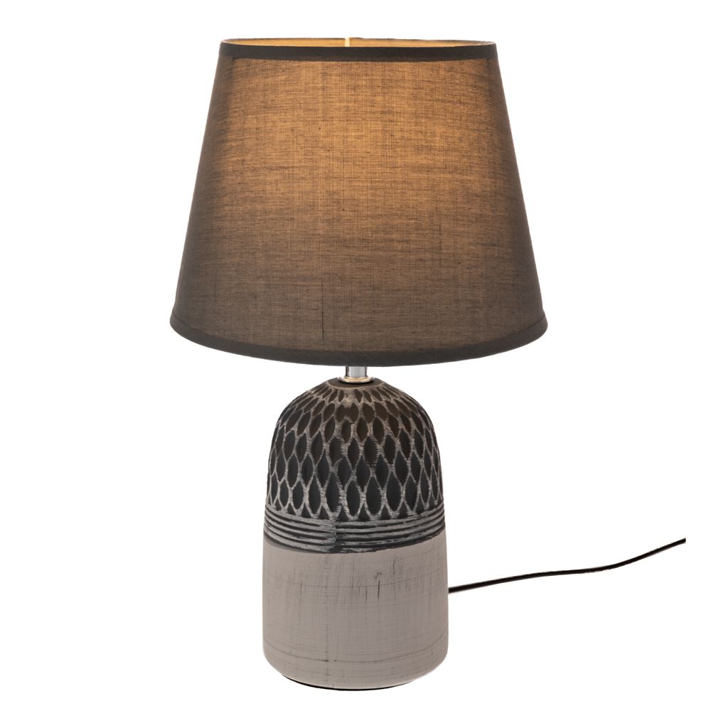 91564 ΔΙΧΡΩΜΟ ΓΚΡΙ ΚΕΡΑΜΙΚΟ ΛΑΜΠΑΤΕΡ ΜΕ ΓΚΡΙ ΚΑΠΕΛΟ Φ20Χ32