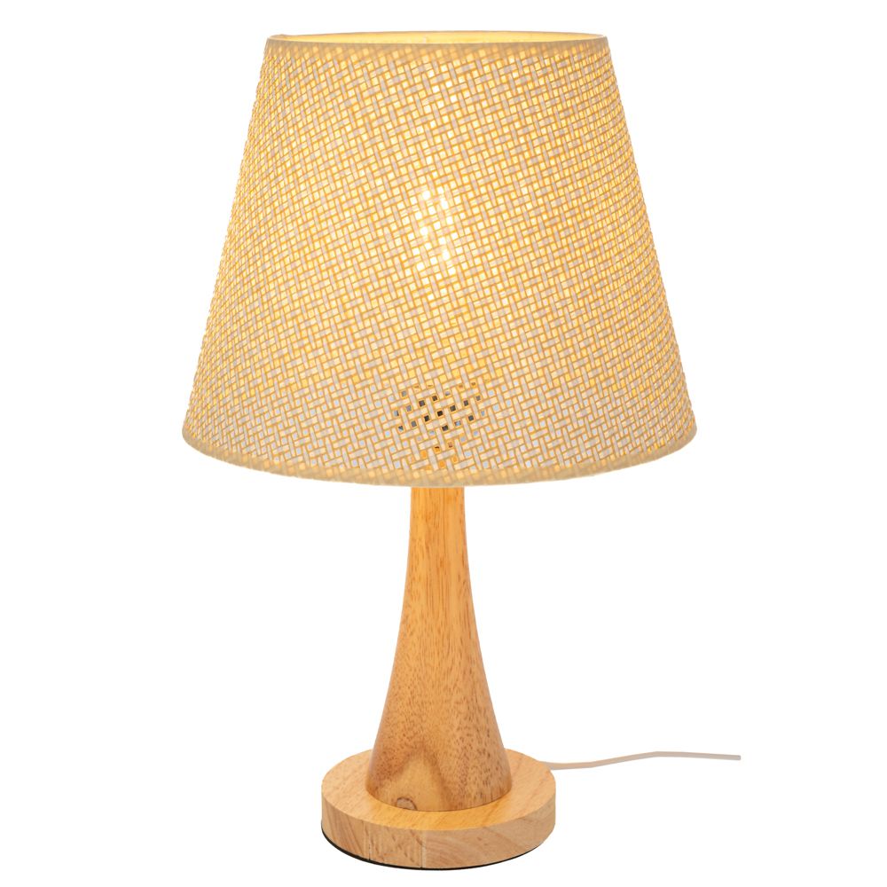 91569 ΦΥΣΙΚΟ ΞΥΛΙΝΟ ΛΑΜΠΑΤΕΡ ΜΕ ΨΑΘΙΝΟ ΚΡΕΜ ΚΑΠΕΛΟ 38ΕΚ