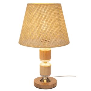 ΦΥΣΙΚΟ ΞΥΛΙΝΟ ΛΑΜΠΑΤΕΡ ΜΕ ΨΑΘΙΝΟ ΚΡΕΜ ΚΑΠΕΛΟ AND ΕΞΤΡΑ ΦΩΤΙΣΜΟ ΣΤΗΝ ΒΑΣΗ 40ΕΚ