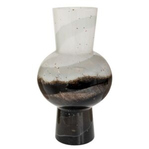 ΑΣΠΡΟΜΑΥΡΟ ΓΥΑΛΙΝΟ ΒΑΖΟ Φ19Χ31ΕΚ