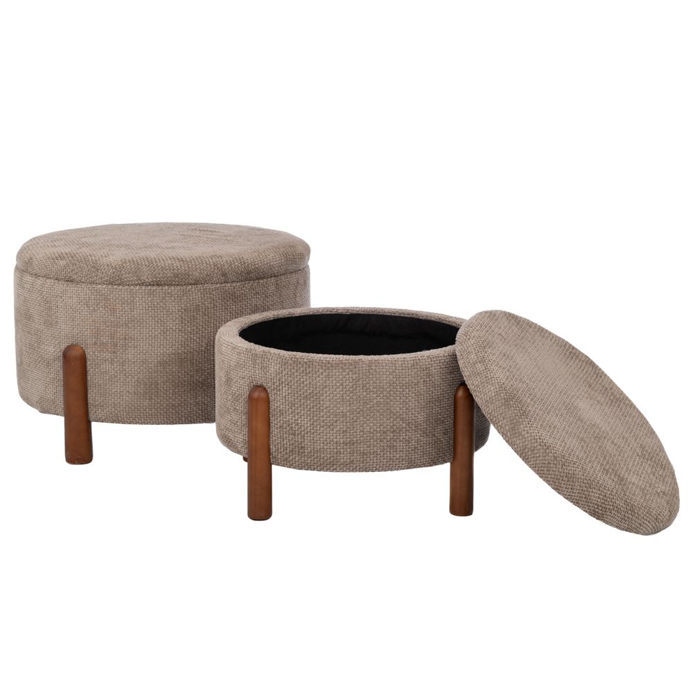 91655 ΣΕΤ 2 ΣΚΑΜΠΟ-ΜΠΑΟΥΛΟ ELEPHANT ΜΕ ΣΤΡΟΓΓΥΛΑ ΞΥΛΙΝΑ ΠΟΔΙΑ Φ56Χ35ΕΚ Φ45Χ30ΕΚ