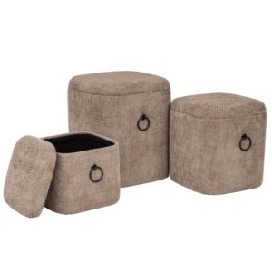 ΣΕΤ 3 ΣΚΑΜΠΟ-ΜΠΑΟΥΛΟ ELEPHANT ΜΕ ΜΑΥΡΑ ΜΕΤΑΛΛΙΚΑ ΧΕΡΟΥΛΙΑ 38Χ38Χ43 33Χ33Χ33 27Χ27Χ27ΕΚ