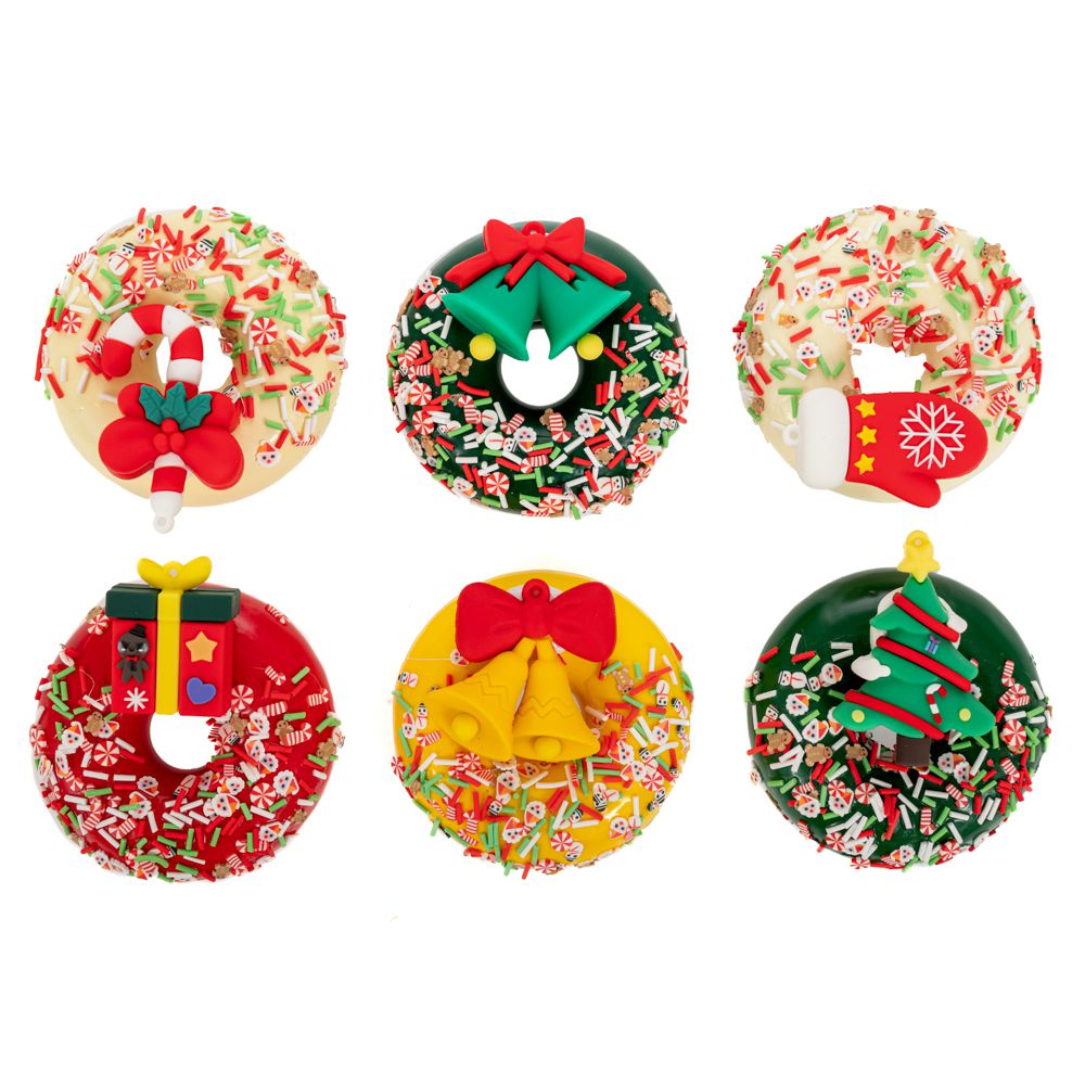 91793 ΜΑΓΝΗΤΑΚΙ DONUTS ΜΕ ΧΡΙΣΤΟΥΓΕΝΝΙΑΤΙΚΕΣ ΦΙΓΟΥΡΕΣ Φ8ΕΚ 6 ΣΧΕΔΙΑ
