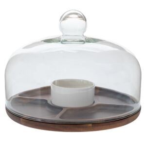 ΞΥΛΙΝΟΣ ΣΤΡΟΓΓΥΛΟΣ ΔΙΣΚΟΣ ΣΕΡΒΙΡΙΣΜΑΤΟΣ ΜΕ ΧΩΡΙΣΜΑΤΑ AND ΓΥΑΛΙΝΟ ΚΑΠΑΚΙ Φ26