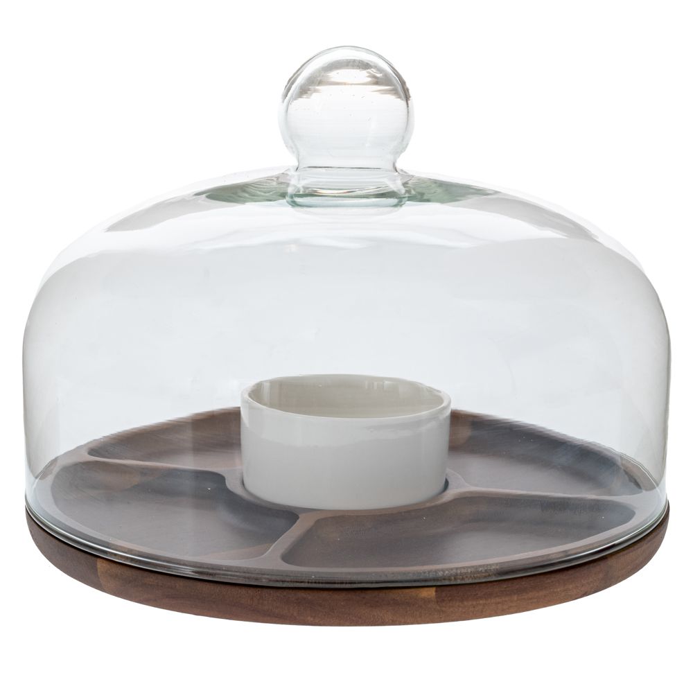 91913 ΞΥΛΙΝΟΣ ΣΤΡΟΓΓΥΛΟΣ ΔΙΣΚΟΣ ΣΕΡΒΙΡΙΣΜΑΤΟΣ ΜΕ ΧΩΡΙΣΜΑΤΑ AND ΓΥΑΛΙΝΟ ΚΑΠΑΚΙ Φ26