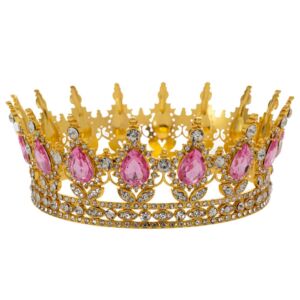 ΧΡΥΣΗ ΜΕΤΑΛΛΙΚΗ ΚΟΡΩΝΑ ΜΕ ΡΟΖ ΠΕΤΡΕΣ Φ14Χ5ΕΚ