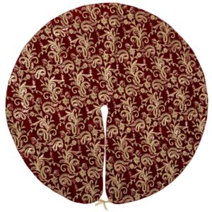 ΠΟΔΙΑ ΔΕΝΤΡΟΥ EMBROIDERY BURGUNDY BAGGING LONETA FOIL 120cmΜΠΟΡΝΤΟ-ΧΡΥΣΟ