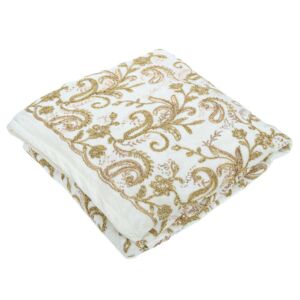 ΥΦΑΣΜΑ EMBROIDERY ΒΕΛΟΥΔΟ  150cmX3m ΜΕ ΤΕΛΕΙΩΜΑ ΕΚΡΟΥ-ΧΡΥΣΟ