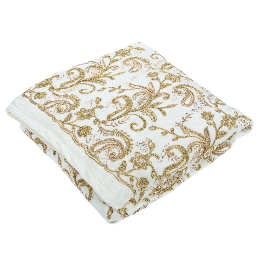 20122 ΥΦΑΣΜΑ EMBROIDERY ΒΕΛΟΥΔΟ 150cmX3m ΜΕ ΤΕΛΕΙΩΜΑ ΕΚΡΟΥ-ΧΡΥΣΟ