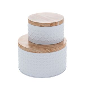 ΣΕΤ 2 ΛΕΥΚΑ ΜΕΤΑΛΛΙΚΑ ΚΟΥΤΙΑ 14x8EK 10x6EK