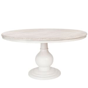 ΤΡΑΠΕΖΙ ΡΟΤΟΝΤΑ 152x152x76EK (WHITE WASH) ΞΥΛΙΝΟ